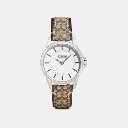 Women Quartz Silver Dial Analog Leather Watch 14501525