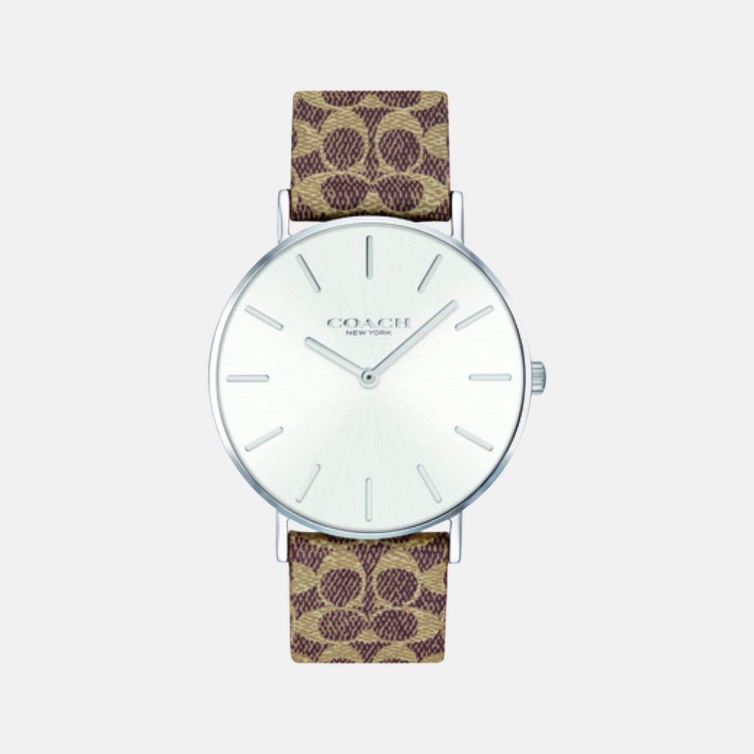 Perry Women Quartz Silver Dial Analog Leather Watch 14503122