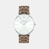 Perry Women Quartz Silver Dial Analog Leather Watch 14503122