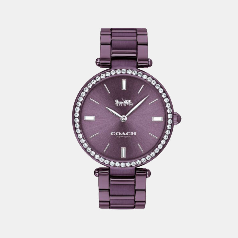 Park Women Quartz Purple Dial Analog Stainless Steel Watch 14503422