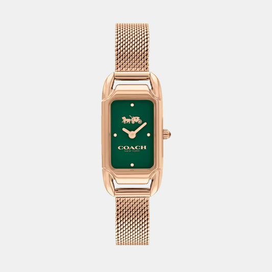 Cadie Women Quartz Green Dial Analog Mesh Watch 14504034