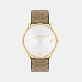 Elliot Women Quartz Silver Dial Analog Leather Watch 14504205