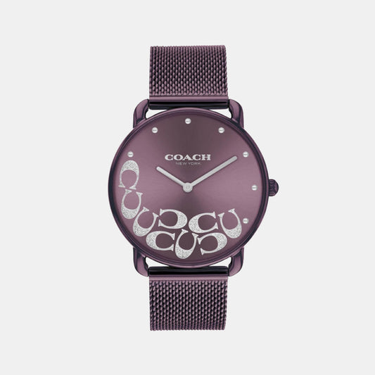 Elliot Women Quartz Purple Dial Analog Mesh Watch 14504339