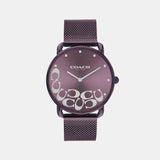 Elliot Women Quartz Purple Dial Analog Mesh Watch 14504339
