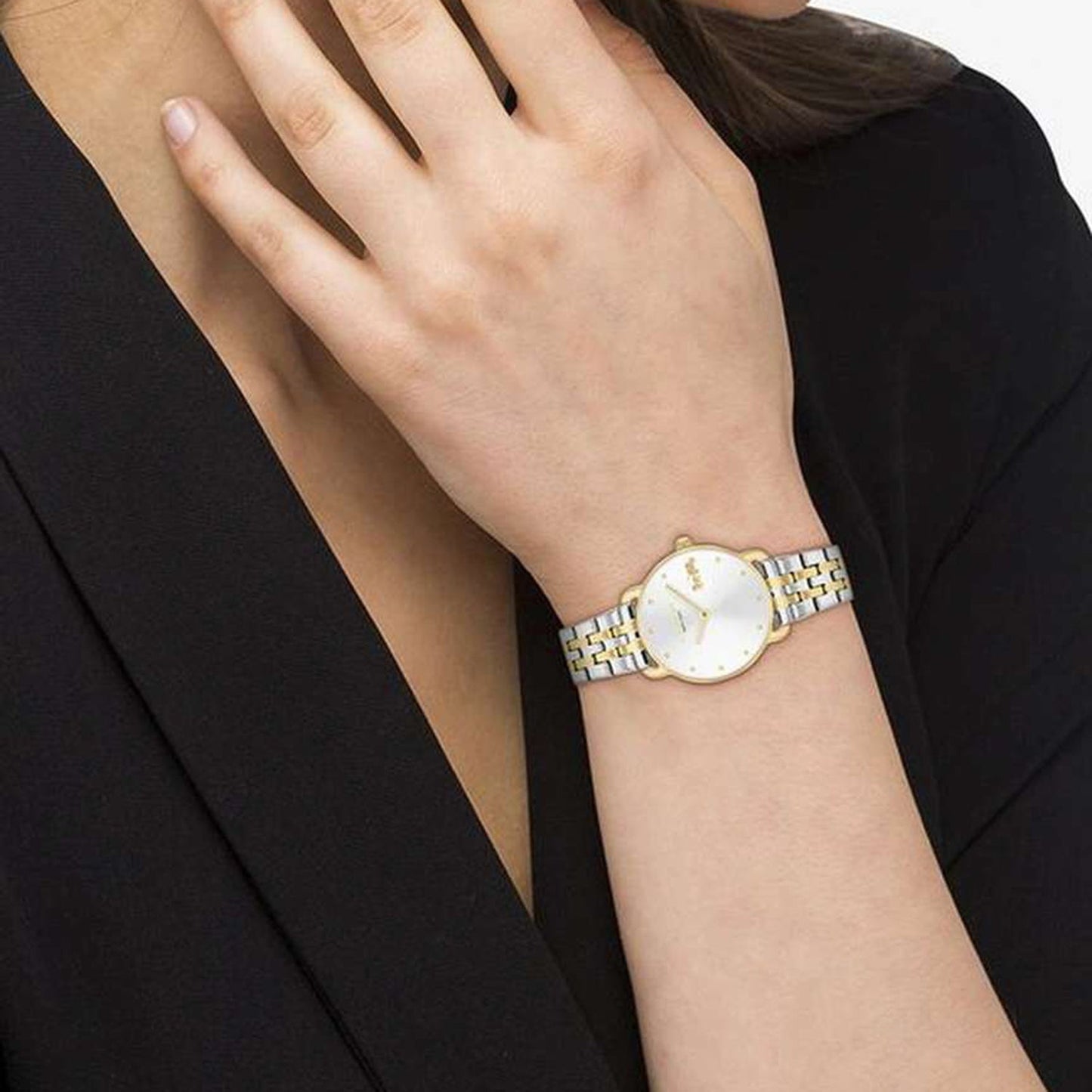 Women Quartz Silver Dial Analog Stainless Steel Watch 14504618