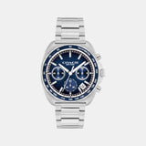 Charter Men Quartz Blue Dial Chronograph Stainless Steel Watch 14602737