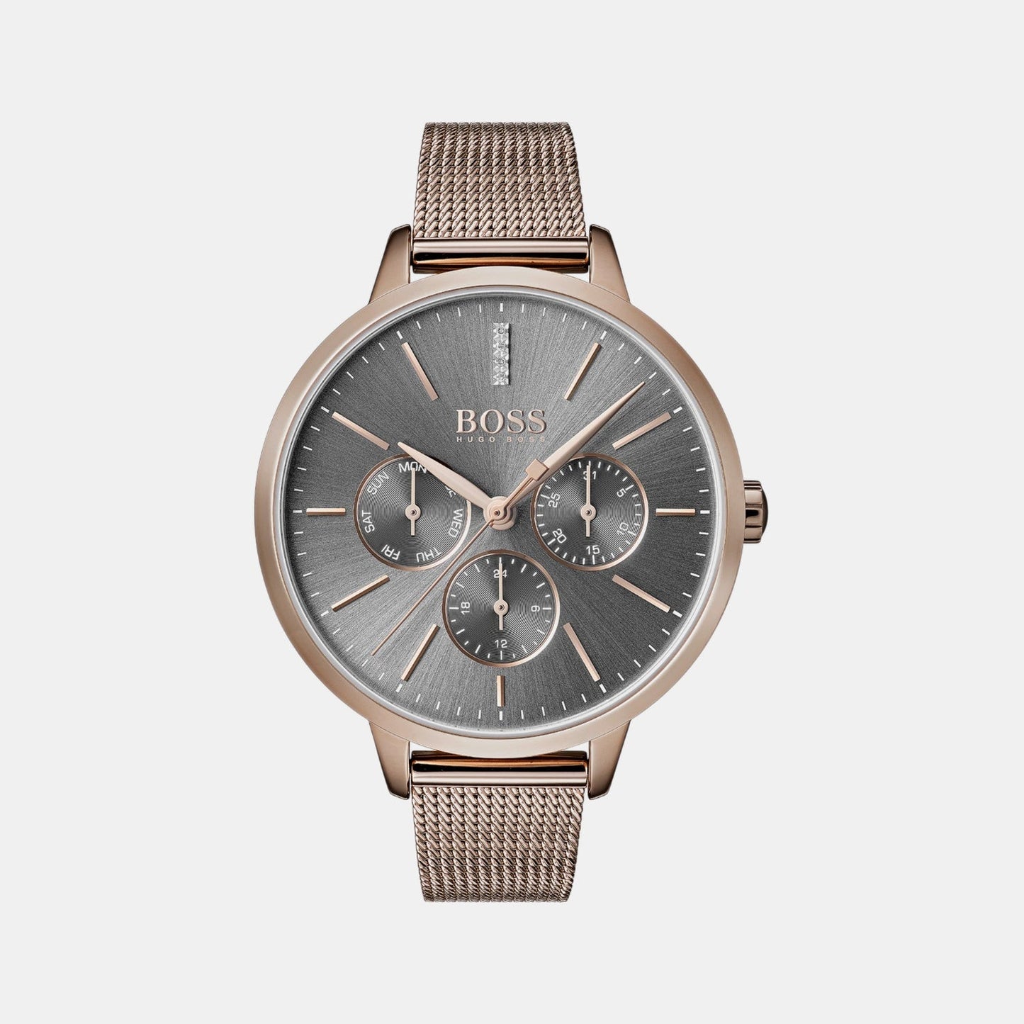 Symphony Women Quartz Grey Dial Chronograph Stainless Steel Watch 1502424