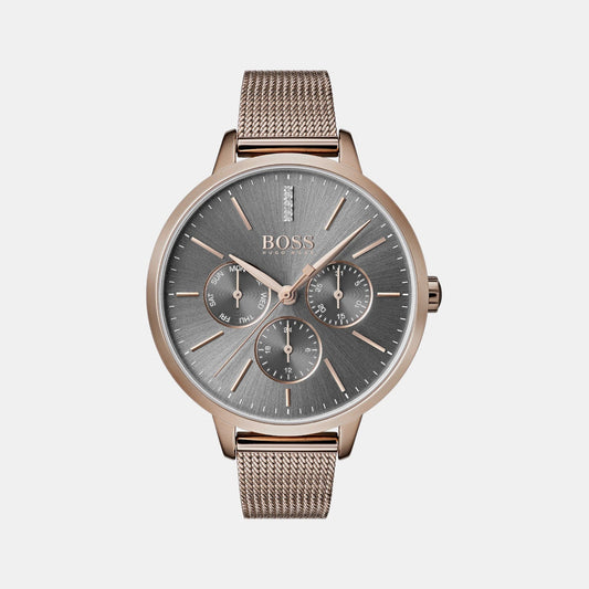 Symphony Women Quartz Grey Dial Chronograph Stainless Steel Watch 1502424
