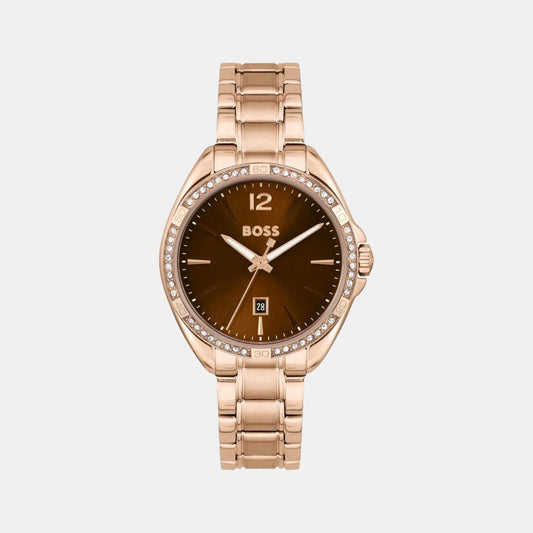 Felina Women Quartz Brown Dial Analog Stainless Steel Watch 1502621