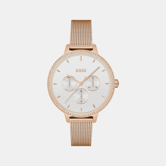 Prime Women Quartz White Dial Analog Stainless Steel Watch 1502663