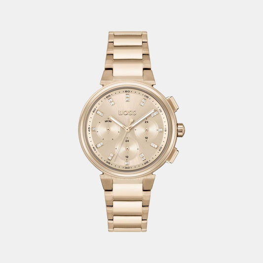 One Women Quartz Pink Dial Analog Stainless Steel Watch 1502678