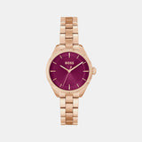Sage Women Quartz Red Dial Analog Stainless Steel Watch 1502728