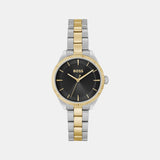 Sage Women Quartz Black Dial Analog Stainless Steel Watch 1502730