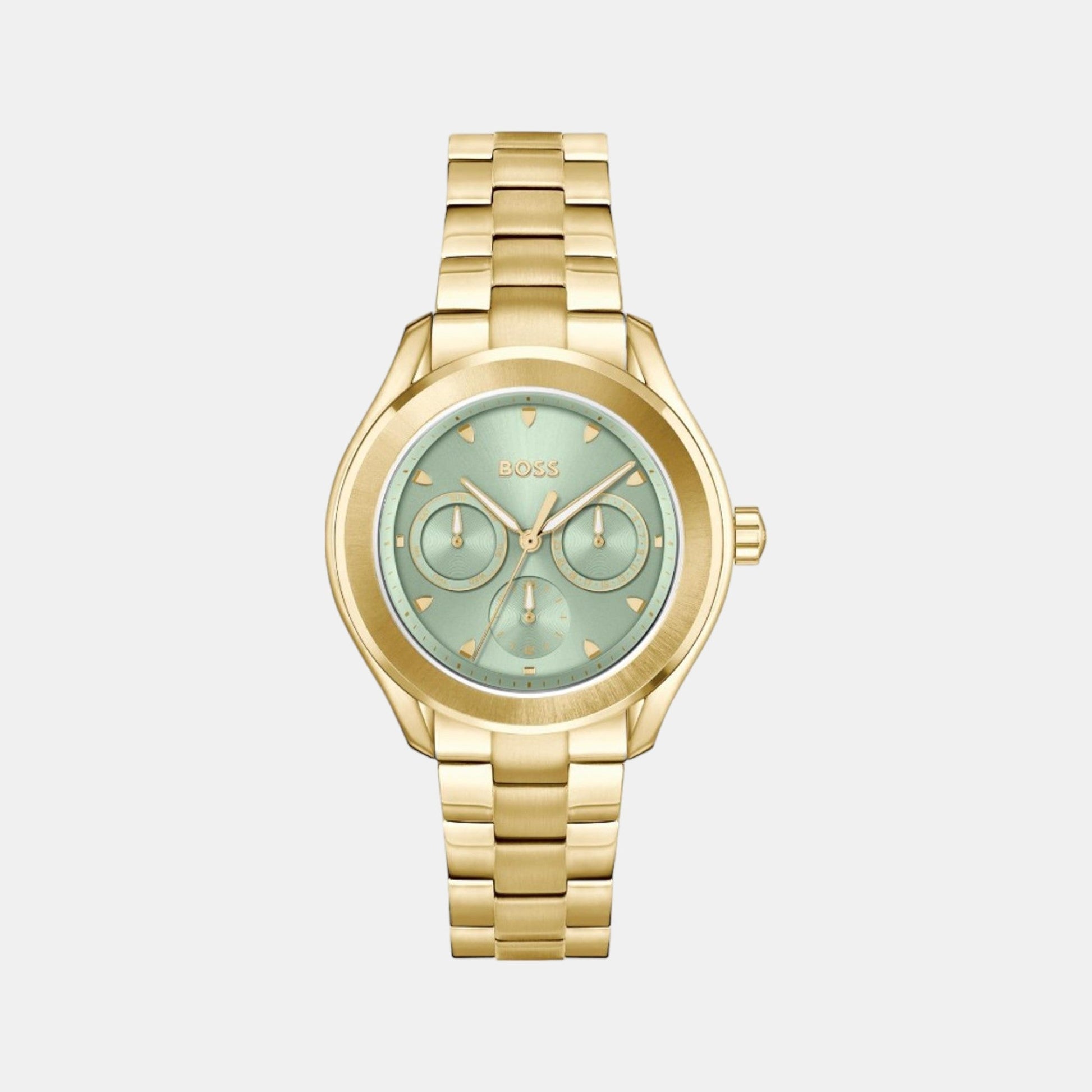 Lida Women Quartz Green Dial Multi-Function Stainless Steel Watch 1502745