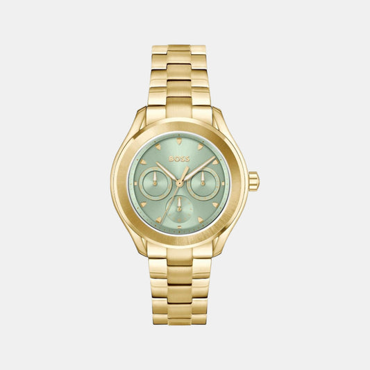 Lida Women Quartz Green Dial Multi-Function Stainless Steel Watch 1502745