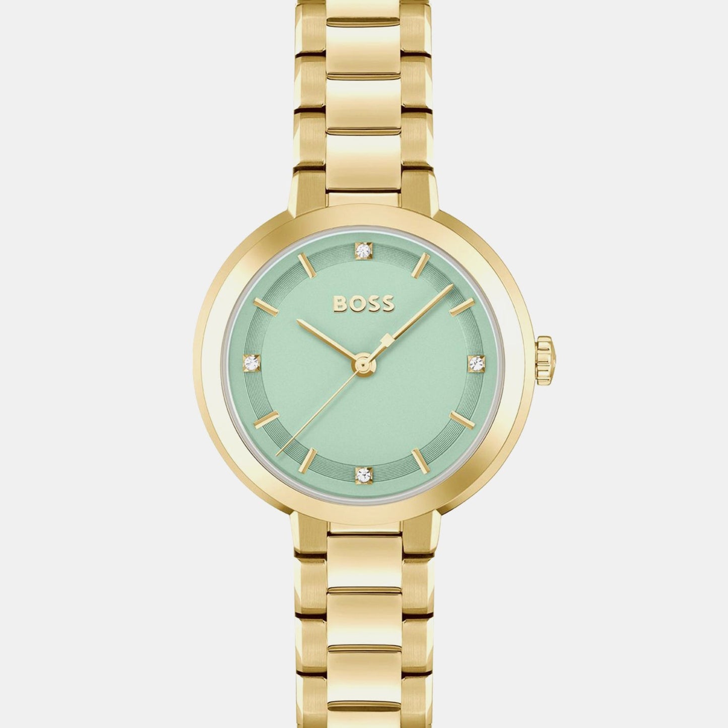 Sena Women Quartz Green Dial Analog Stainless Steel Watch 1502759