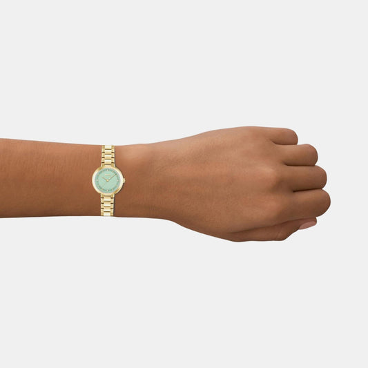 Sena Women Quartz Green Dial Analog Stainless Steel Watch 1502759
