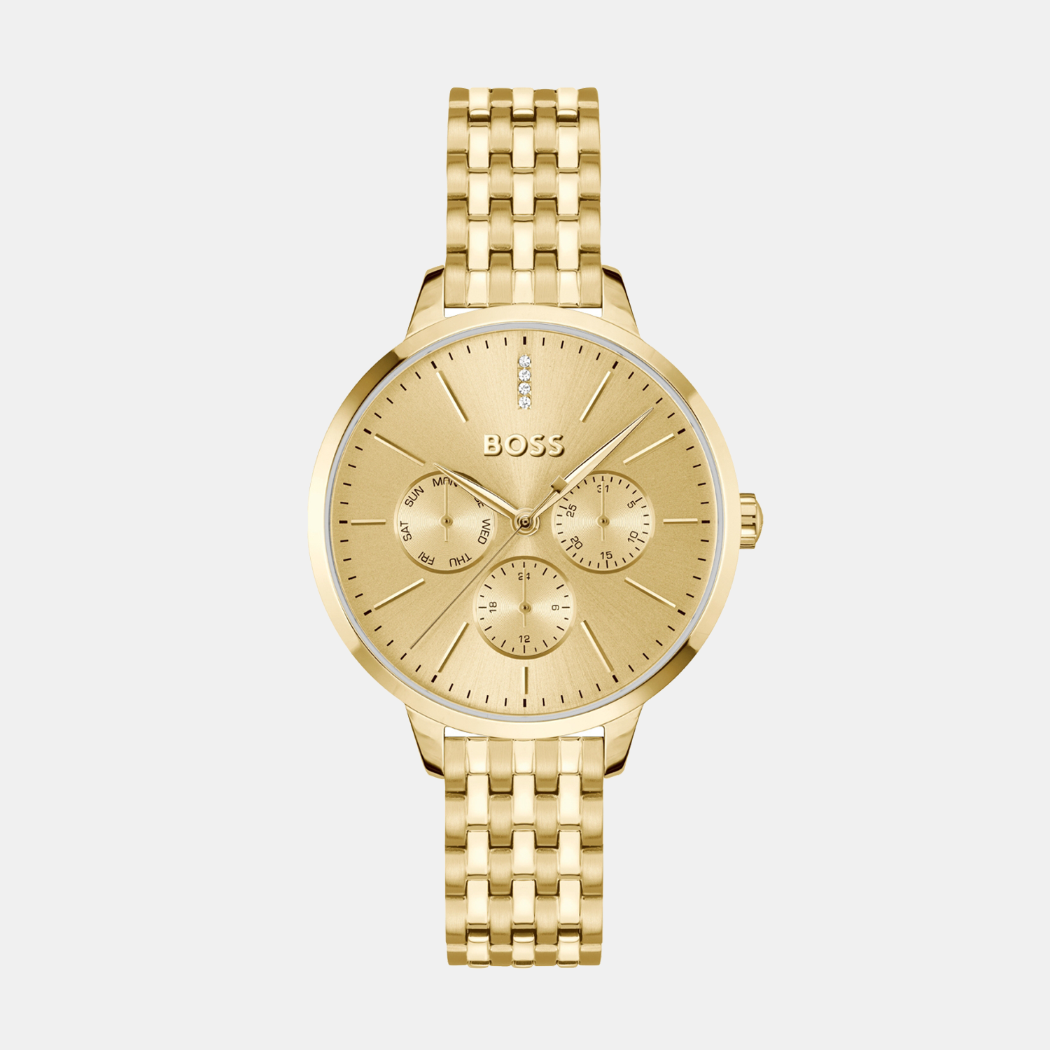 Symphony Le Women Quartz Gold Dial Multi-Function Stainless Steel Watch 1502782