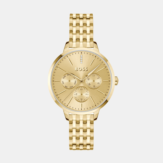 Symphony Le Women Quartz Gold Dial Multi-Function Stainless Steel Watch 1502782