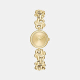 Double B Dressy Women Quartz Gold Dial Analog Stainless Steel Watch 1502794