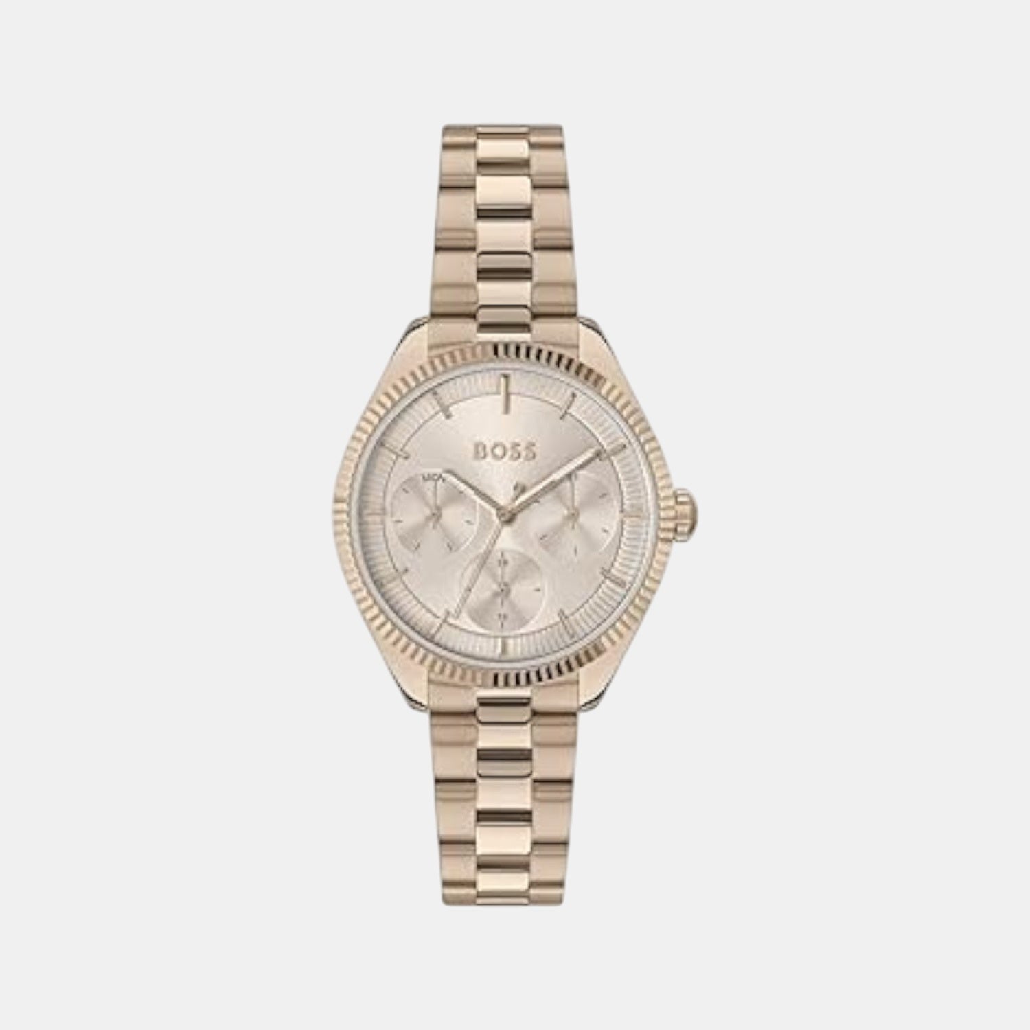 Sage Sport Women Quartz Pink Dial Multi-Function Stainless Steel Watch 1502801