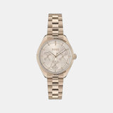Sage Sport Women Quartz Pink Dial Multi-Function Stainless Steel Watch 1502801