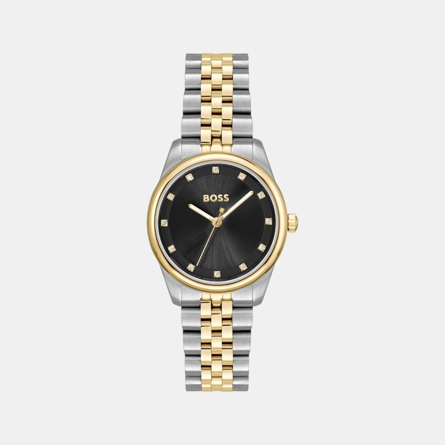 Graceful Precious Women Quartz Black Dial Analog Stainless Steel Watch 1502811