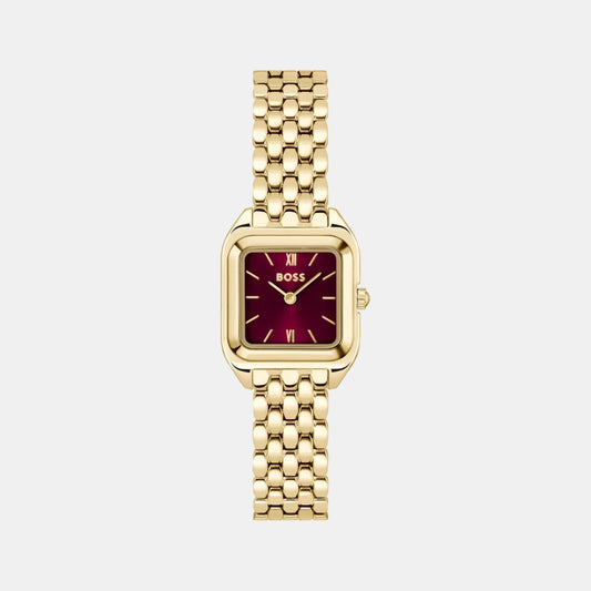 Mae Petite Women Quartz Red Dial Analog Stainless Steel Watch 1502824