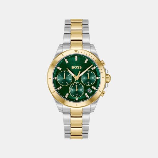 Alley Women Quartz Green Dial Chronograph Stainless Steel Watch 1502827