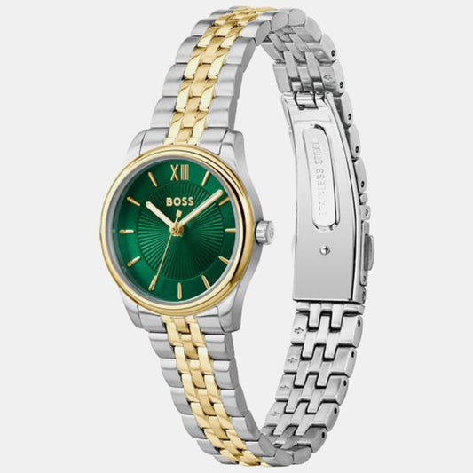 Graceful Mina Women Quartz Green Dial Analog Stainless Steel Watch 1502841