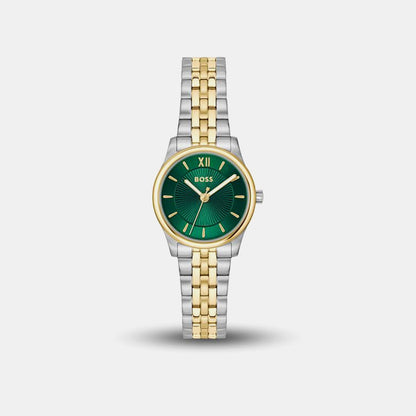 Graceful Mina Women Quartz Green Dial Analog Stainless Steel Watch 1502841