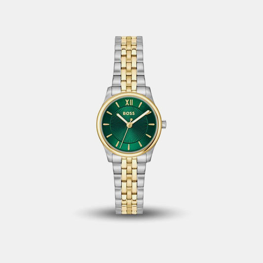 Graceful Mina Women Quartz Green Dial Analog Stainless Steel Watch 1502841