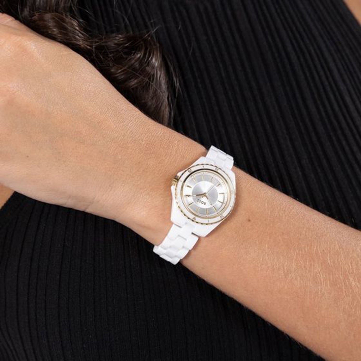 Sage Aqua Men Quartz White Dial Analog Ceramic Watch 1502850