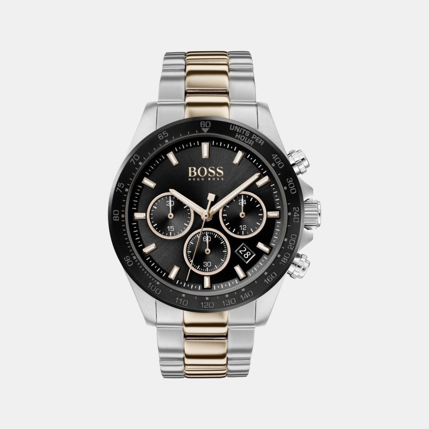 Hero Men Quartz Black Dial Chronograph Stainless Steel Watch 1513757