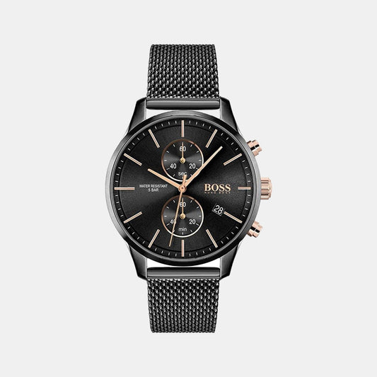 Associate Men Quartz Black Dial Chronograph Stainless Steel Watch 1513811