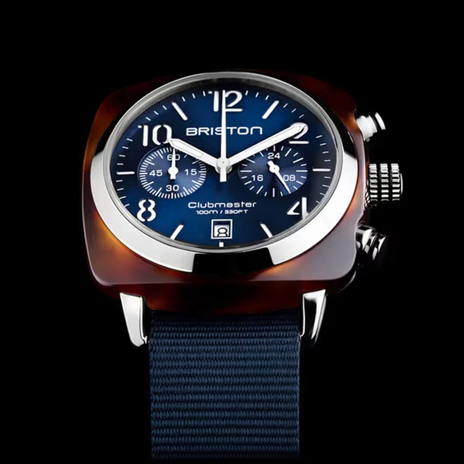 Clubmaster Classic Men Quartz Blue Dial Chronograph NATO Watch 15140.SA.T.9.NNB