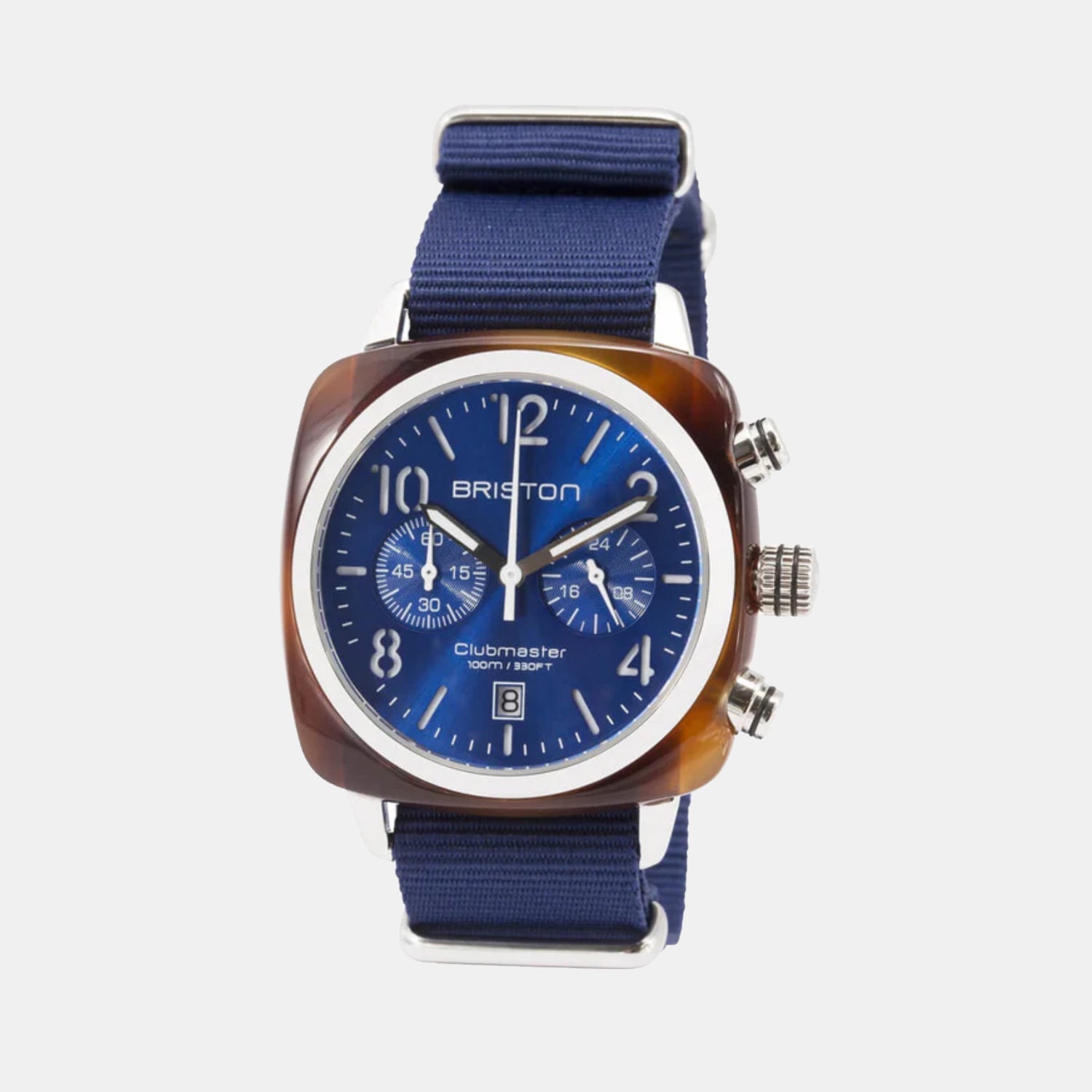 Clubmaster Classic Men Quartz Blue Dial Chronograph NATO Watch 15140.SA.T.9.NNB