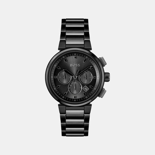 One Men Quartz Black Dial Chronograph Stainless Steel Watch 1514001