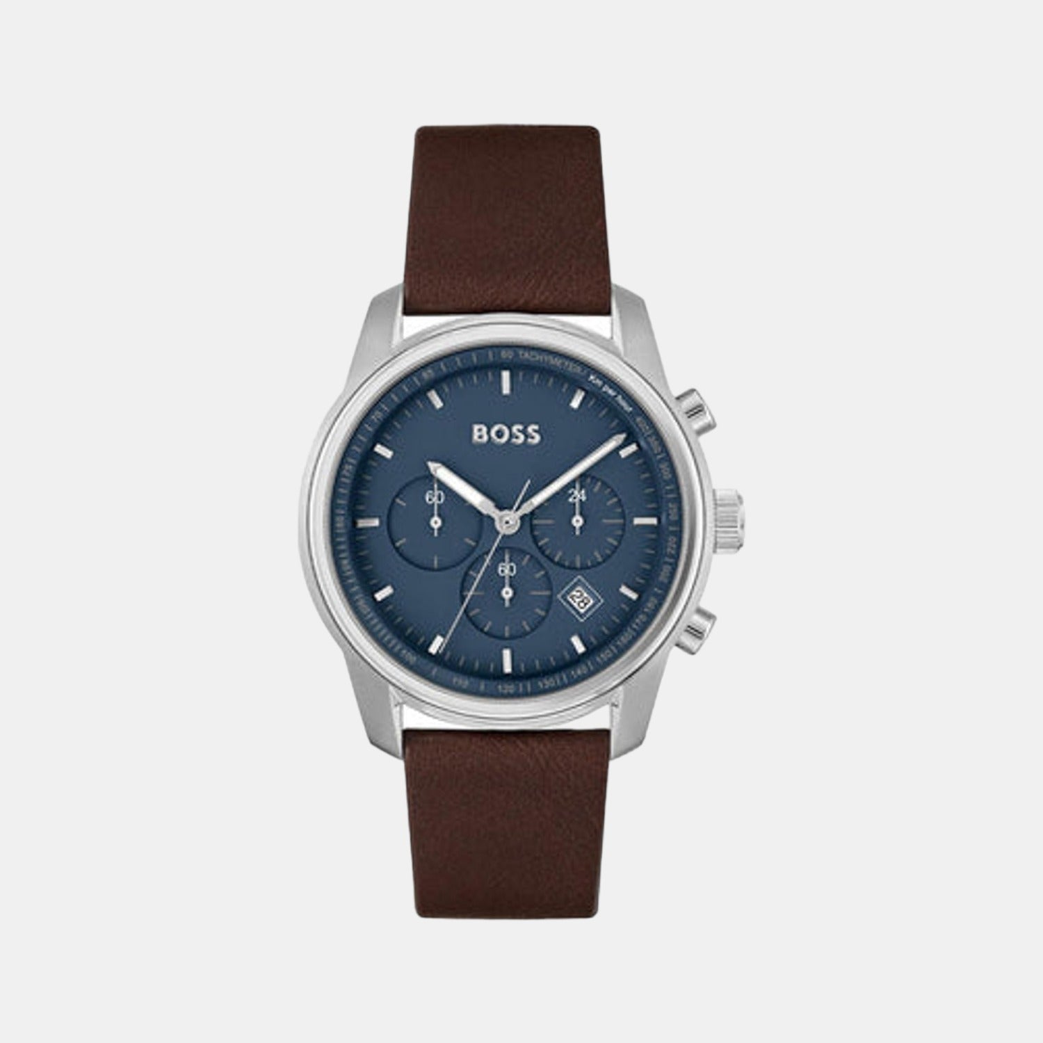 Trace Men Quartz Blue Dial Chronograph Leather Watch 1514002