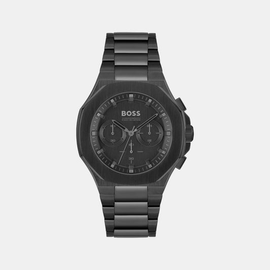 Taper Men Quartz Black Dial Chronograph Stainless Steel Watch 1514088