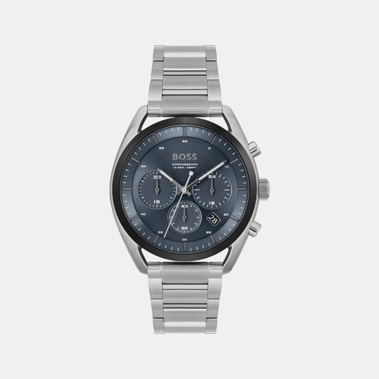 Top Men Quartz Blue Dial Chronograph Stainless Steel Watch 1514093