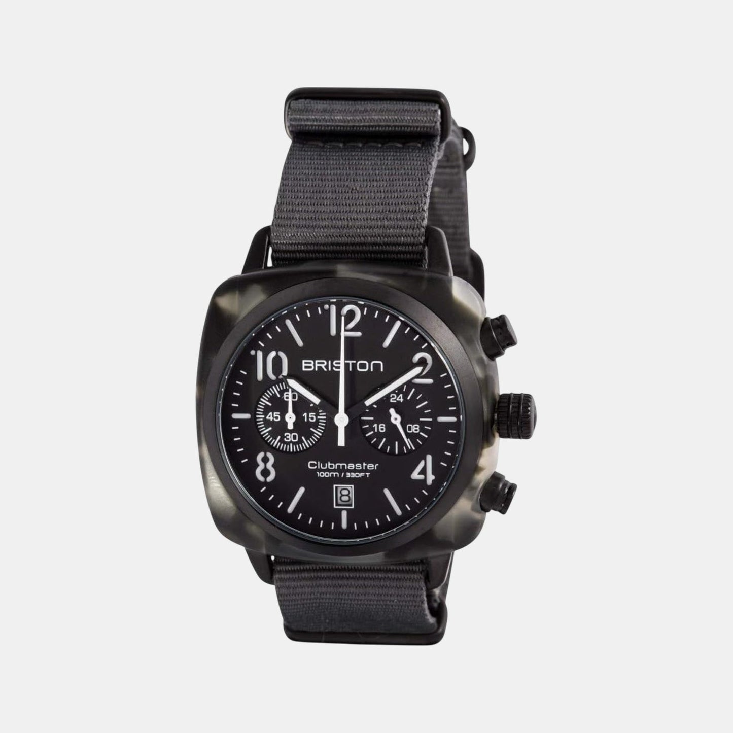 Clubmaster Classic Unisex Quartz Black Dial Chronograph NATO Watch 15140.PBAM.GT.3.NG