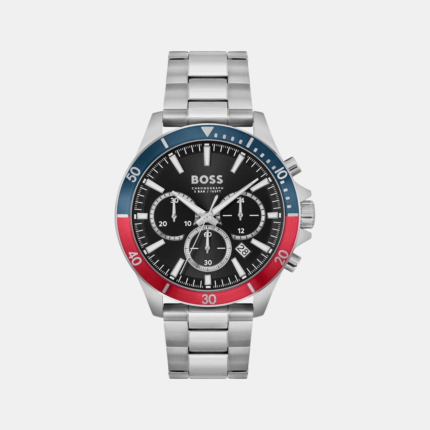 Troper Men Quartz Black Dial Chronograph Stainless Steel Watch 1514108
