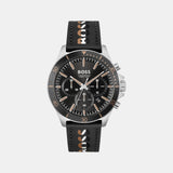 Troper Men Quartz Black Dial Chronograph Leather Watch 1514121