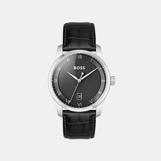 Men Quartz Black Dial Analog Leather Watch 1514122