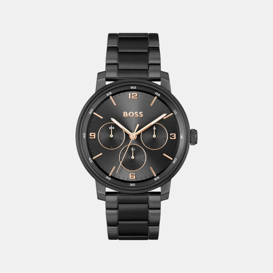 Contender Men Quartz Black Dial Multi-Function Stainless Steel Watch 1514128