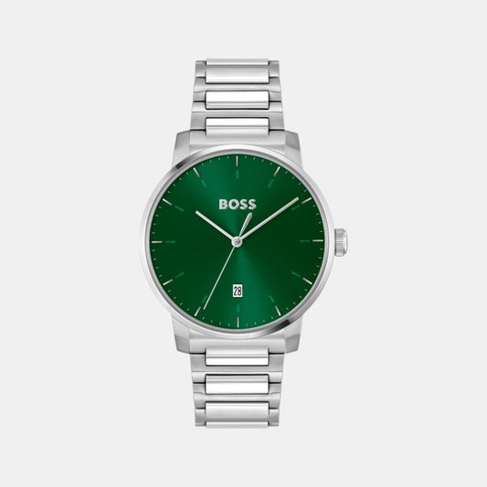 Dean Men Quartz Green Dial Analog Stainless Steel Watch 1514134