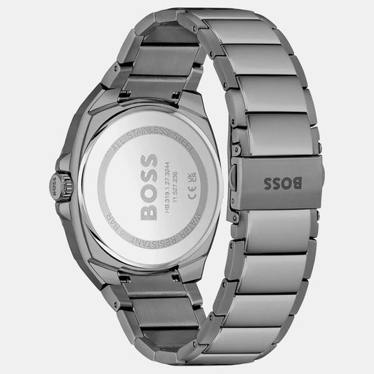 Walker Men Quartz Grey Dial Analog Stainless Steel Watch 1514137