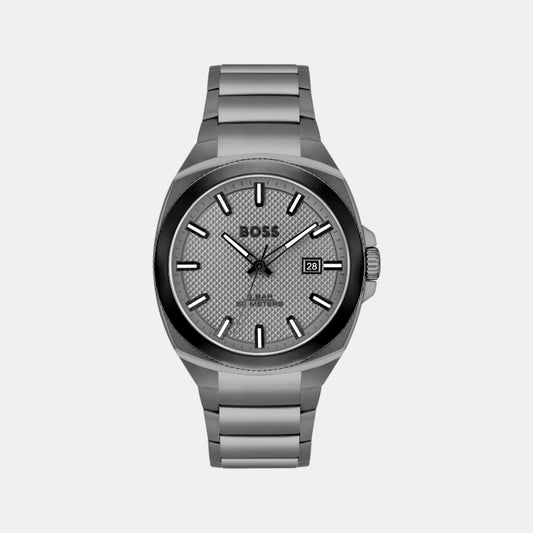 Walker Men Quartz Grey Dial Analog Stainless Steel Watch 1514137