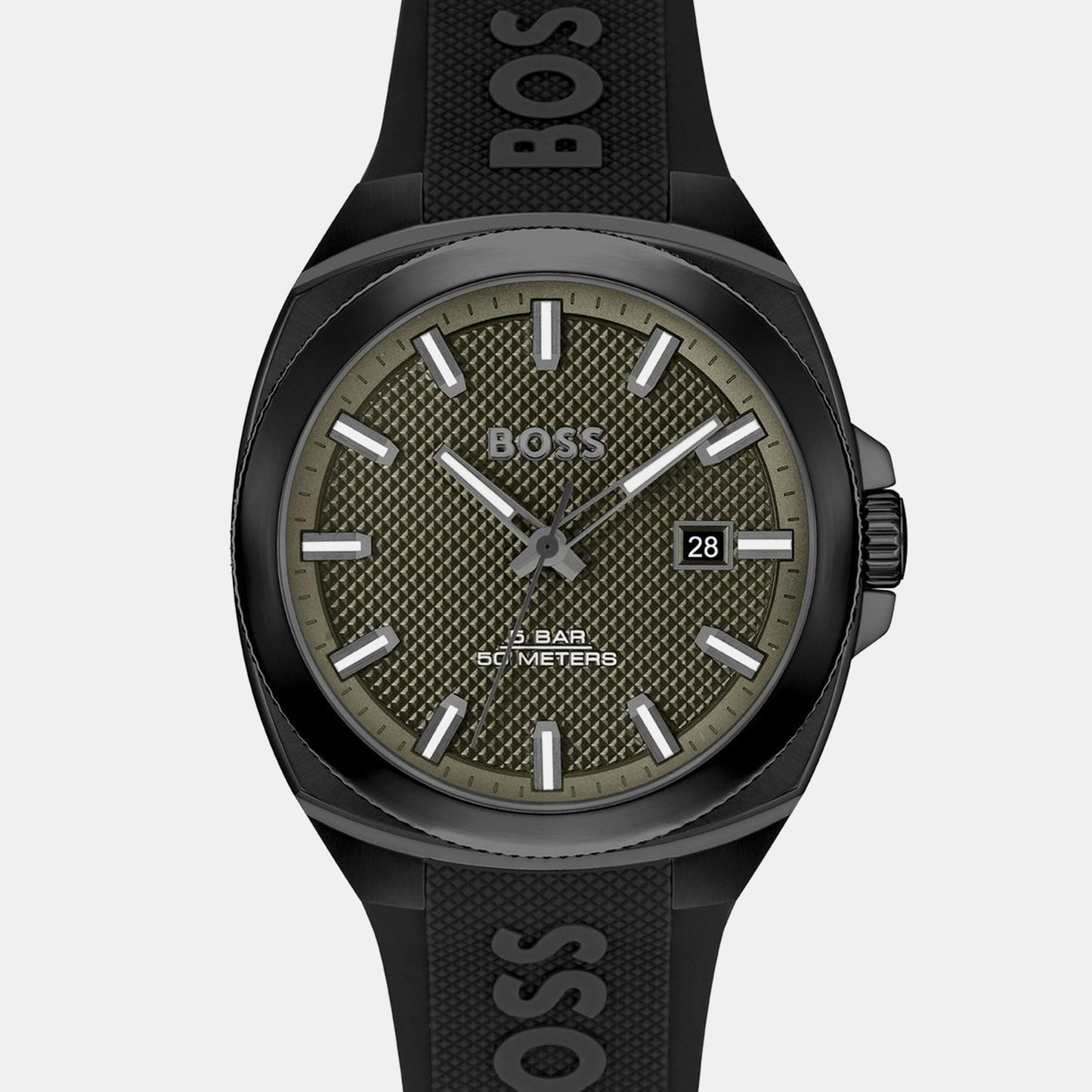 Walker Men Quartz Green Dial Analog Silicone Watch 1514140